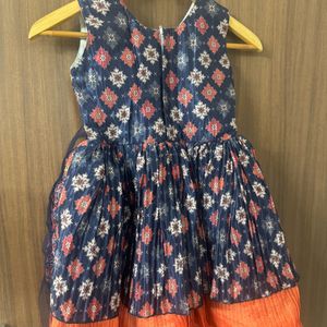 Baby Frock With ikkat Print