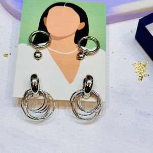 Silver Alloy Western Earrings