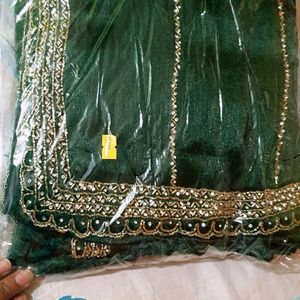 😍Beautiful bottle green😍 new saree❤️❤️