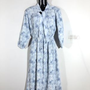 White&Blue Printed Dress (Women’s)