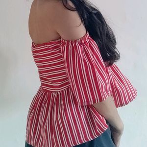 Stripes Off Shoulder Top By Missa More Clothing 😍