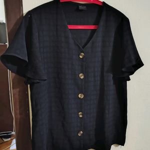 Black Half Sleeve Shirt Top