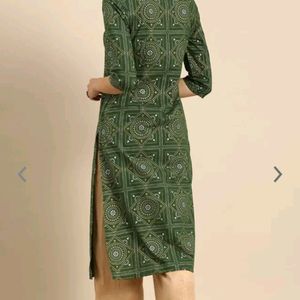 Anouk Women Green Ethnic Kurta