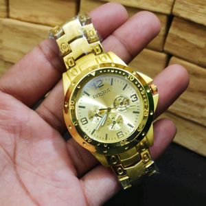 Analog rosra Gold Black Watch for Boys and Mens