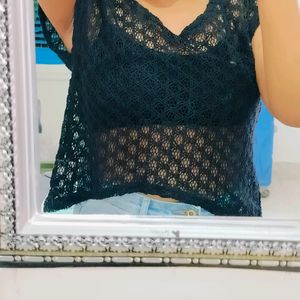 Trendy Black Crop Top (Unused)🌷SALE🌷