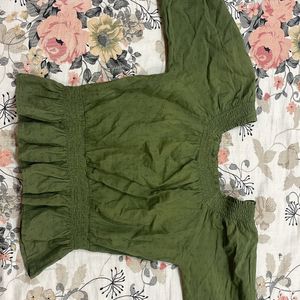 Olive Green Crop Top