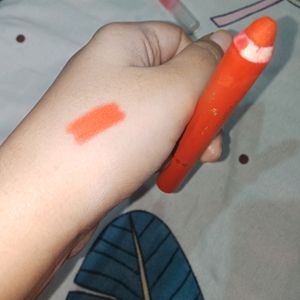 Glittery Orange Lip And Cheek Crayon