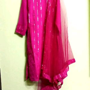 New/Unused Straight Kurti With Dupatta Plazo