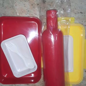 New Plastic Lunch Boxwith Water Bottle For Kid