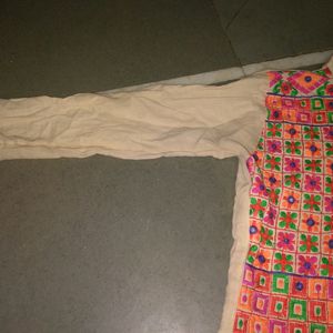 Gujarati Style Kurta With  Full Cheekan Kari Work