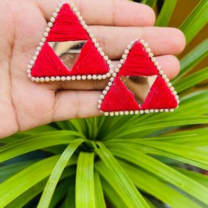 Red Mirror Earring