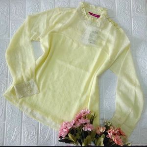 Korean pastel yellow top