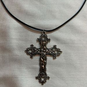gothic core y2k cross necklace