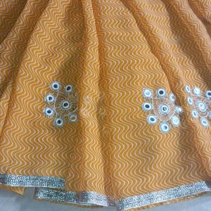 Mustard Clr Saree