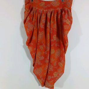 Orange Printed Patiala Pant (Women)