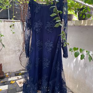 Navy Blue Medium Size Net kurta