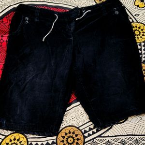 Black Velvet/Corduroy Type Shorts