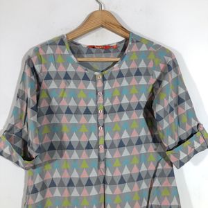 Grey Printed Kurta(Women’s)