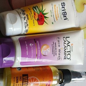 Lacto Calamine Face Wash And Sri Tattva Sunscreen