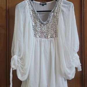 (50%)Price Drop🥳White Tunic Cum Dress🤍