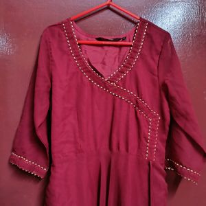 Maroon Anarkali Kurti