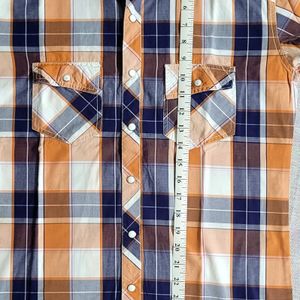 COBB ITALY ORANGE CHECKED REGULAR-FIT CASUAL SHIRT