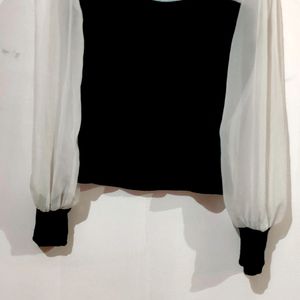 Black And White Colour Top