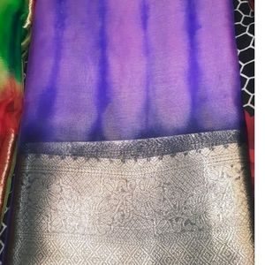 💜Organza Saree 🧡