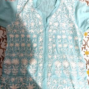 Cotton Chanderi Work Kurta. Very Decent Kurta