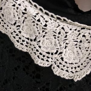 Beautiful Black Lace Top With Nice Collor