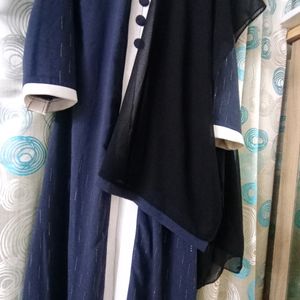 Navy Blue Dubai Burkha Set