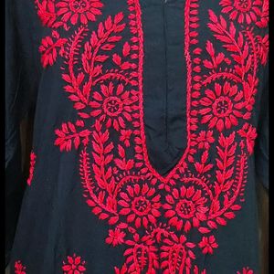 Black N Red ♥️ Lucknowi Kurtis