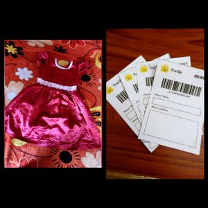 Red Saturn Frock  + 4 Free Up Shipping Labels