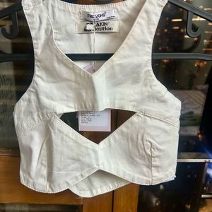 Freakins White Cut Out Top