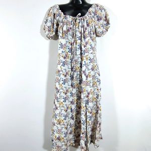 White With Floral Print Dress (Women's)