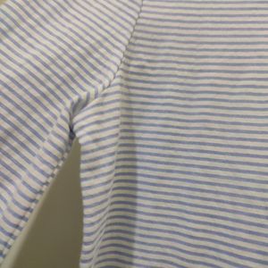 Light Blue Striped Full Sleeves Shirt Strechy