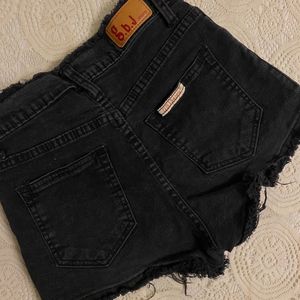 Black Denim Shorts