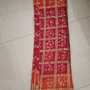 Bandhani Jaipuri Zari Saree