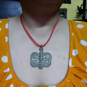 Vintage Brass Dokra Butterfly Pendant