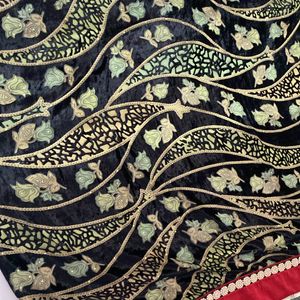 Designer Half Design Saree(Velvet+georgette)