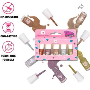 MY Glam PopXo 5pcs shimmery nail paint set