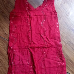 Red Colour Party Wear Kurti