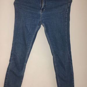 Ankle Length Blue Skinny Jeans