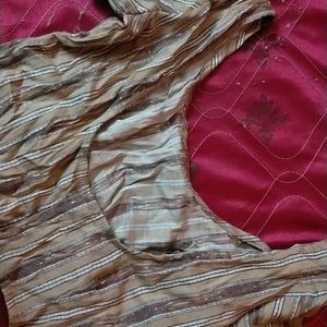 Tan And Brown Colour Blouse Cotton