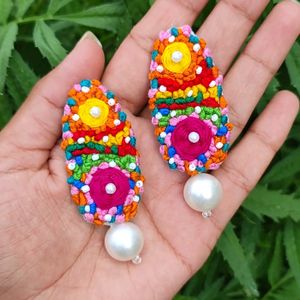 Hand Embroidered Earrings