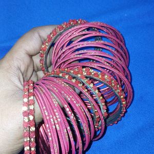 Beautiful Red Metal Bangles & Kadha