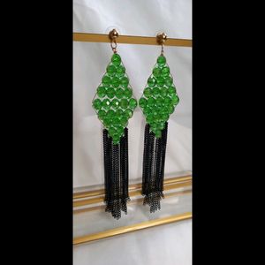 NEW LONG CRYSTAL EARRINGS