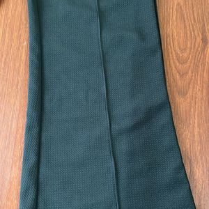 Green Bootcut Ribbed Trousers