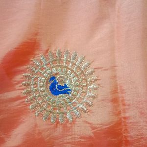 Peacock 🦚 Embroidery Lite Weight Saree