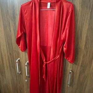 Red Satin Night Dress